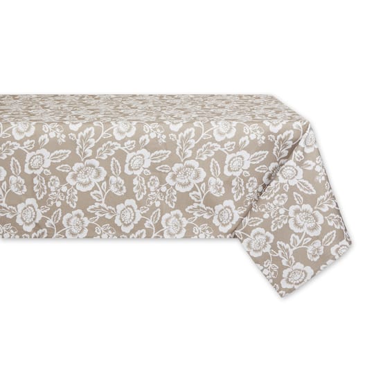 Stone Floral Print Outdoor Tablecloth, 60" x 84"
